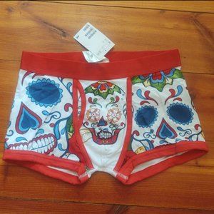 Day of the dead skulls cotton boxer briefs S & XS